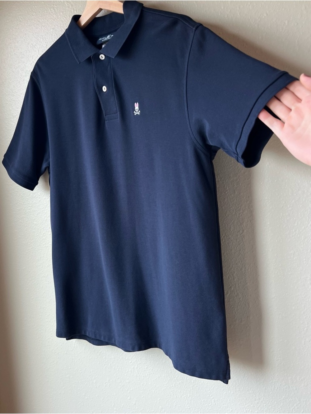 Psycho Bunny Polo Men’s Size L (6) Navy Blue 100% Pima Cotton Preppy Club Golf - Picture 3 of 13